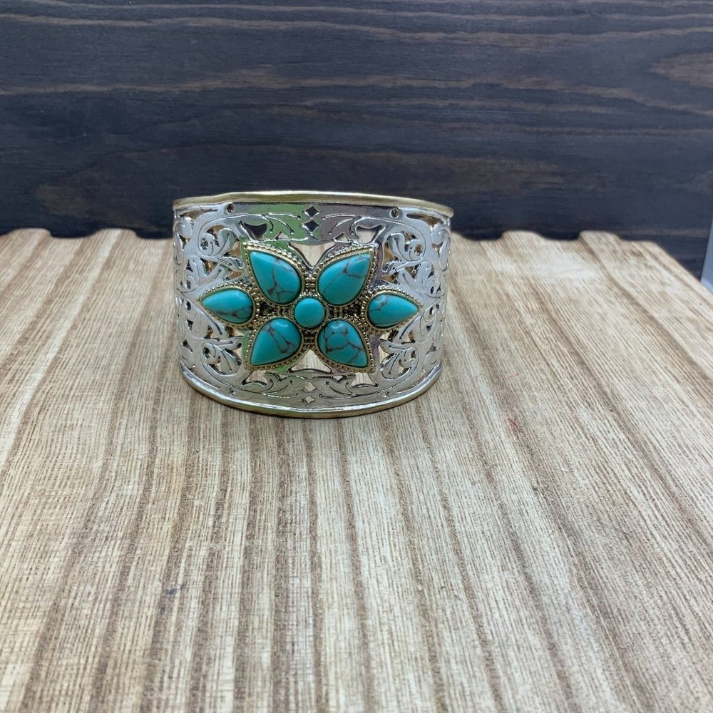 Lucky Brand Faux Turquoise Wrist Cuff Bracelet